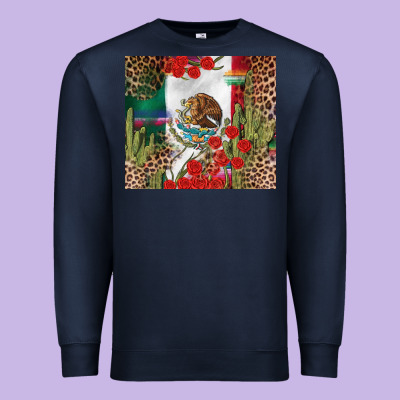Mexico Flag Premium Sweatshirt Designed By Fadigitalartstudio