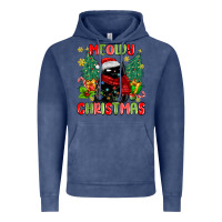 Vintage Denim meowy christmas black cat Vintage Hoodie - MaliasSmallBusiness