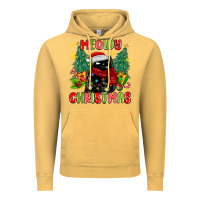 Vintage Mustard meowy christmas black cat Vintage Hoodie - MaliasSmallBusiness