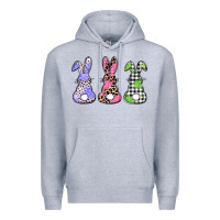 Heather Grey Easter bunnies Premium Hoodie - CowGirlArtShop
