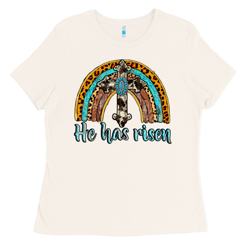 He Has Risen Rainbow Ladies Tee by AdoDesignShop | Teevron