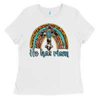 White he has risen rainbow Ladies Tee - AdoDesignShop