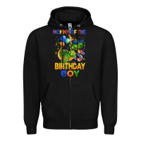 Black mommy of the 5 th birthday boy t rex Zipper Hoodie - CowGirlArtShop