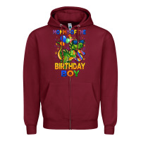 Burgundy mommy of the 5 th birthday boy t rex Zipper Hoodie - CowGirlArtShop