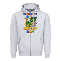 Heather Grey mommy of the 5 th birthday boy t rex Zipper Hoodie - CowGirlArtShop