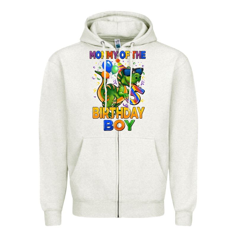 Mommy Of The 5 Th Birthday Boy T Rex Zipper Hoodie by CowGirlArtShop | Teevron