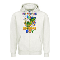 Oatmeal Heather mommy of the 5 th birthday boy t rex Zipper Hoodie - CowGirlArtShop