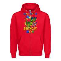 Red mommy of the 5 th birthday boy t rex Zipper Hoodie - CowGirlArtShop