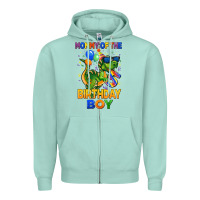 Seafoam mommy of the 5 th birthday boy t rex Zipper Hoodie - CowGirlArtShop