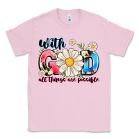 Bubblegum Pink With God All Things Are Possible Classic Tee - MaliasSmallBusiness