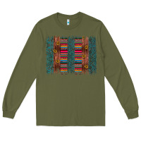 Army Green sunflower serape brush stroke Long Sleeve Tee - Artiststas