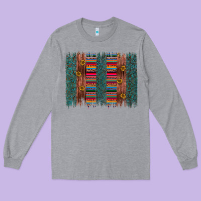 Sunflower Serape Brush Stroke Long Sleeve Tee Designed By Artiststas