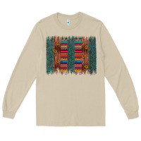 Mushroom sunflower serape brush stroke Long Sleeve Tee - Artiststas