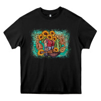 Black cowboy boots sunflower Heavy Core Tee - AdoDesignShop