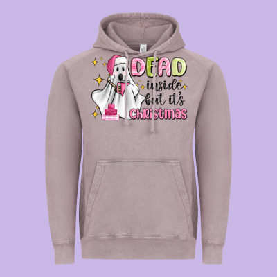 Dead Inside But It's Christmas Vintage Hoodie Designed By Maliassmallbusiness