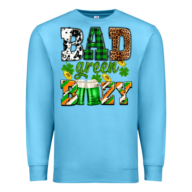 St. Patrick's Bad Green Boozy Premium Sweatshirt by OliviaCreatesArt | Teevron