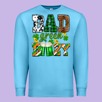 St. Patrick's Bad Green Boozy Premium Sweatshirt Designed By Oliviacreatesart