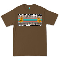 Cacao western cowhide serape sunflower mama license plate Premium Tee - BarkalooDesign
