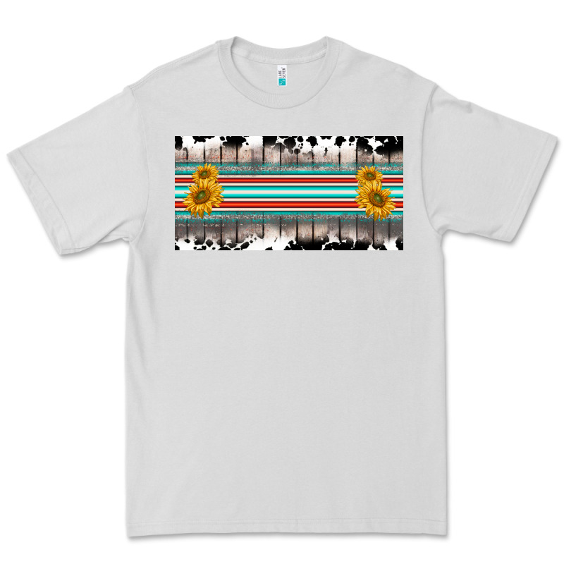 Western Cowhide Serape Sunflower Mama License Plate Premium Tee by BarkalooDesign | Teevron