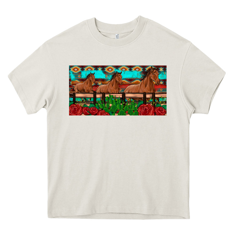 Horses Roses Ann Cactuses License Plate Heavy Core Tee by Artiststas | Teevron