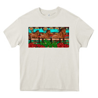 Cream horses roses ann cactuses license plate Heavy Core Tee - Artiststas