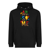 Black ausome autism Heavyweight Hoodie - OliviaCreatesArt