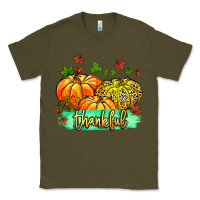 Army Green thankful pumpkins with glitter Classic Tee - MaliasSmallBusiness