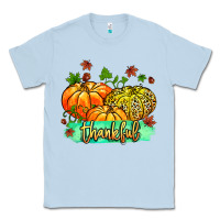Dusty Blue thankful pumpkins with glitter Classic Tee - MaliasSmallBusiness