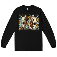 Black sunflower cowhide brush stroke Long Sleeve Tee - Artiststas