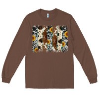 Chestnut sunflower cowhide brush stroke Long Sleeve Tee - Artiststas