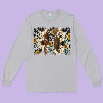 Sunflower Cowhide Brush Stroke Long Sleeve Tee Designed By Artiststas