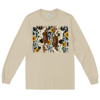 Mushroom sunflower cowhide brush stroke Long Sleeve Tee - Artiststas