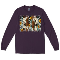 Plum sunflower cowhide brush stroke Long Sleeve Tee - Artiststas