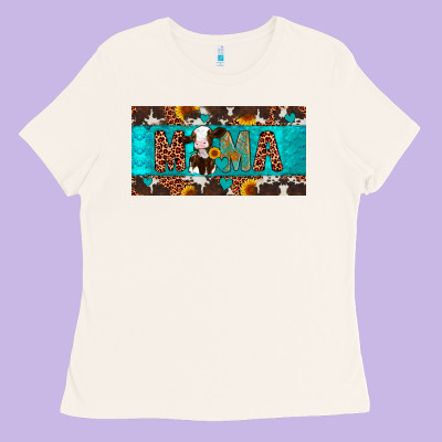 Mama Holstein Cow License Plate Ladies Tee Designed By Artiststas