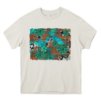 Cream gemstone wood and cowhide background Heavy Core Tee - Artiststas