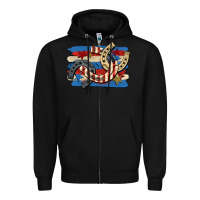 Black 4th of july horseshoe Zipper Hoodie - CowGirlArtShop