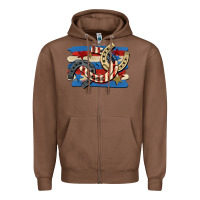 Chestnut 4th of july horseshoe Zipper Hoodie - CowGirlArtShop