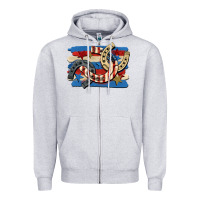Heather Grey 4th of july horseshoe Zipper Hoodie - CowGirlArtShop