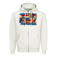 Oatmeal Heather 4th of july horseshoe Zipper Hoodie - CowGirlArtShop