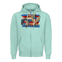 Seafoam 4th of july horseshoe Zipper Hoodie - CowGirlArtShop