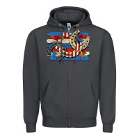 Smoke 4th of july horseshoe Zipper Hoodie - CowGirlArtShop