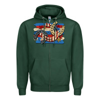 Sports Green 4th of july horseshoe Zipper Hoodie - CowGirlArtShop