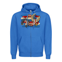 True Royal 4th of july horseshoe Zipper Hoodie - CowGirlArtShop