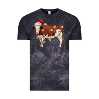 Cloud Black Christmas cow Vintage Tee - MaliasSmallBusiness