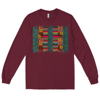Burgundy sunflower serape brush stroke Long Sleeve Tee - Artiststas
