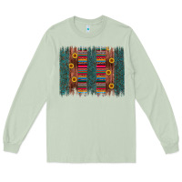 Matcha sunflower serape brush stroke Long Sleeve Tee - Artiststas