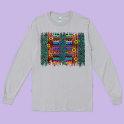 Sunflower Serape Brush Stroke Long Sleeve Tee Designed By Artiststas