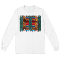 White sunflower serape brush stroke Long Sleeve Tee - Artiststas