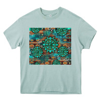 Arona gemstone turquoises aztec leopard cowhide Heavy Core Tee - Artiststas