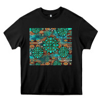 Black gemstone turquoises aztec leopard cowhide Heavy Core Tee - Artiststas